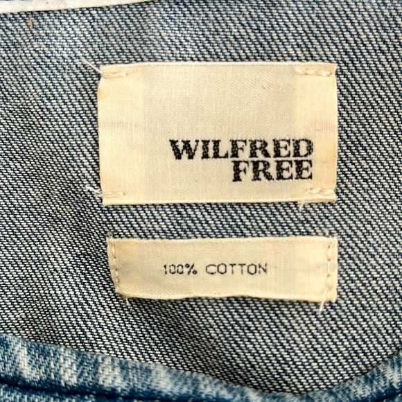 ARITZIA Wilfred Free Denim Dress Nori Frayed fringe hem. Jean dress oversized XS - Picture 8 of 16